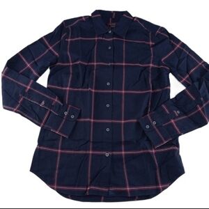 2/$30 UNTUCKit Women's Navy Plaid Mavrodaphne Button Down Size 2